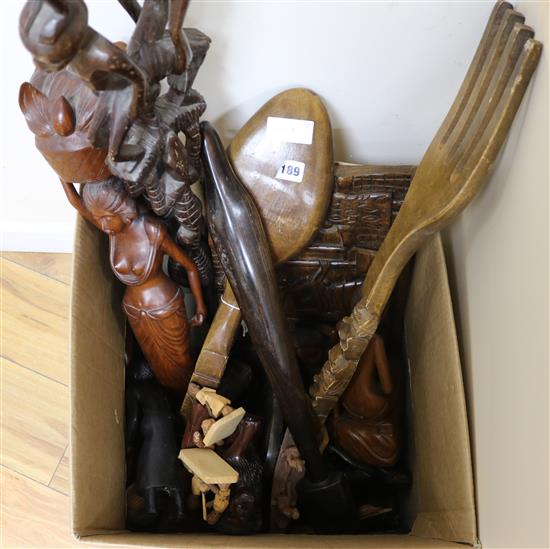 A collection of African carvings